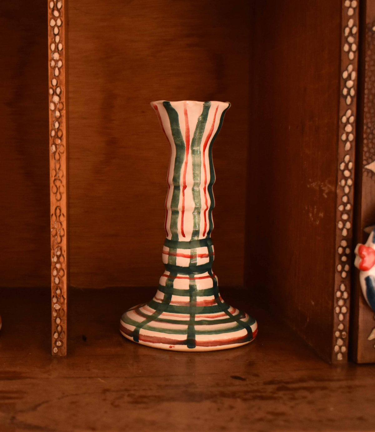 Candelabro Lirio Plaid Verde