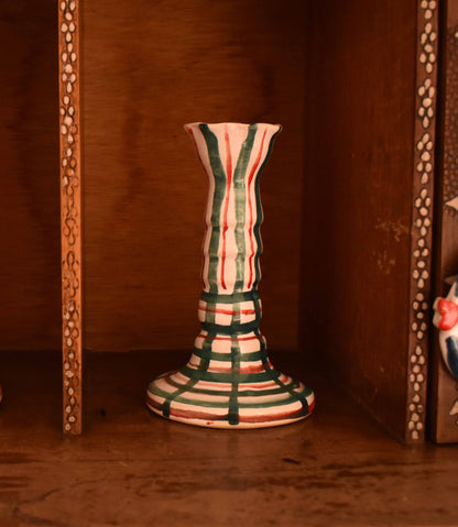 Candelabro Lirio Plaid Verde