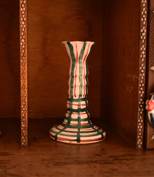 Candelabro Lirio Plaid Verde