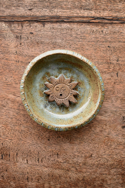 Serene Blue Sun Incense Holder