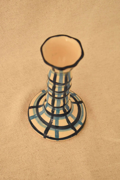Candelabro Lirio Blue Plaid