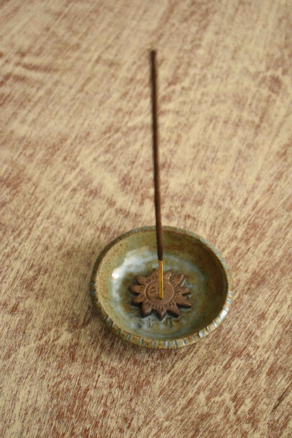 Serene Blue Sun Incense Holder