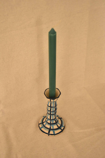 Candelabro Lirio Blue Plaid